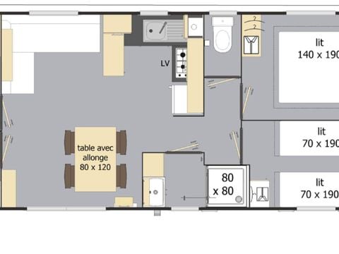 MOBILHOME 8 personnes - Confort Plus 4 CH 8 pers