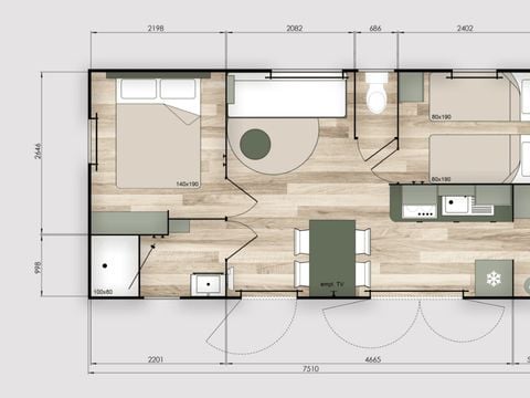 MOBILHOME 4 personnes - Trigano Confort 4 personnes