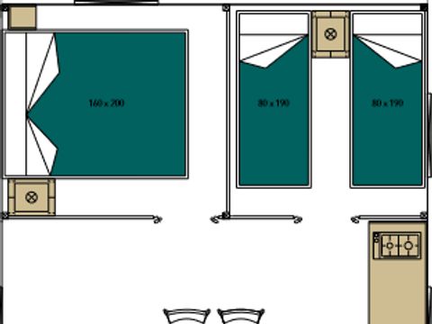 LODGE 4 personnes - Mini-Wood sur pilotis en toile , sans sanitaires, pour 4 personnes