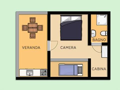 BUNGALOW 4 personnes - en bois 35 m²