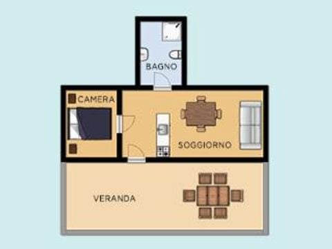 Bungalow 4 personnes - Bungalow en brique 2+2