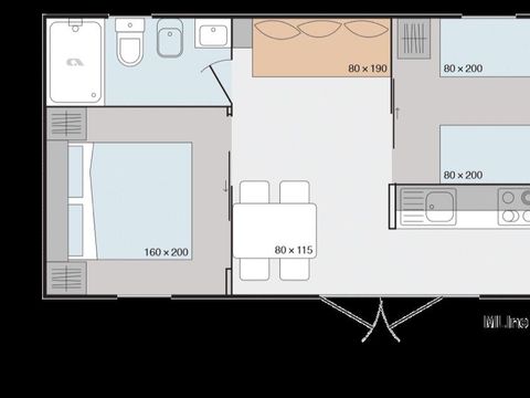 MOBILHOME 6 personnes - Glam (animaux acceptés)