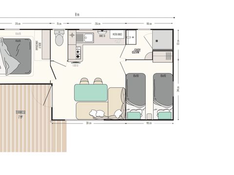 MOBILHOME 5 personnes - Loggia