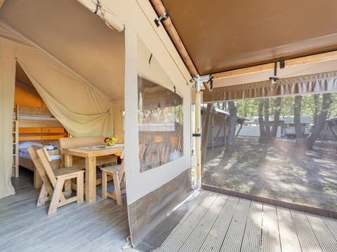 TENTE TOILE ET BOIS 5 personnes - Stella Maris - Tente Safari Lodge + air conditionné