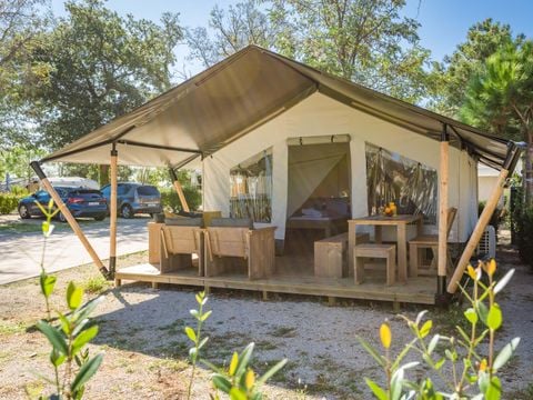 TENTE TOILE ET BOIS 4 personnes - Stella Maris - Tente Safari Confort + climatisation