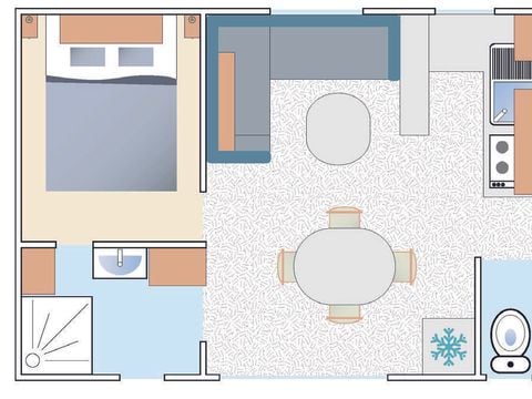 MOBILHOME 6 personnes - Trigano Evo 3 chambres clim terrasse couverte
