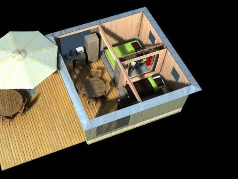 BUNGALOW TOILÉ 4 personnes - CARAÏBES 20m² 2 chambres 