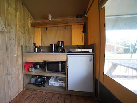 Tente en toile et en bois 6 personnes - Tente safari 6