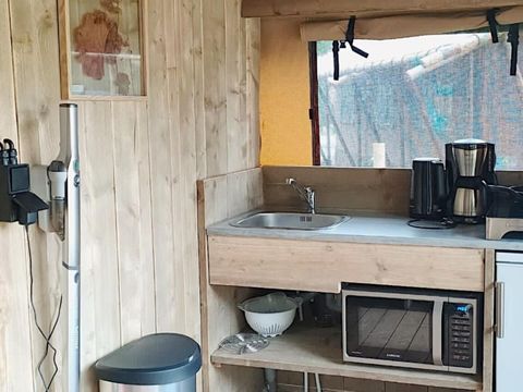 Tente en toile et en bois 6 personnes - Tente safari 6