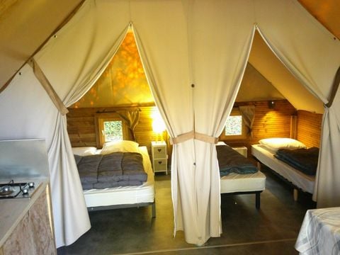 Tente en toile et en bois 4 personnes - Safari Lodge