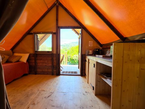 Tente en toile et en bois 4 personnes - Safari Lodge
