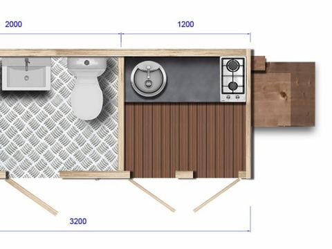 Tente en toile et en bois 4 personnes - Safari Lodge