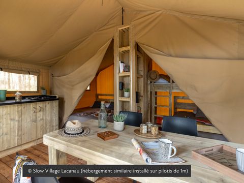 Tente en toile et en bois 5 personnes - Tente Lodge Insolite 2ch