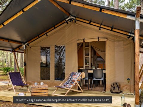 Tente en toile et en bois 5 personnes - Tente Lodge Insolite 2ch