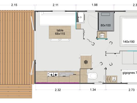 MOBILHOME 4 personnes - Confort 2 chambres