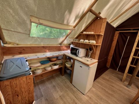 Tente en toile et en bois 6 personnes - Cabane Acacia