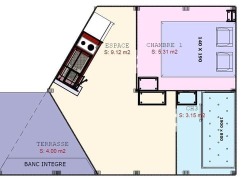 Tente en toile et en bois 1/4 personnes - TENTE - SAHARI - 2 chambres