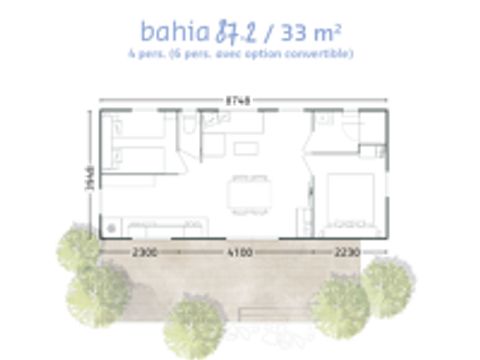 MOBILHOME 4 personnes - MH 2 CH PREMIUM 4/6 pers 1/6 pers