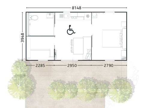 Mobilhome 1/4 personnes - MH - 2 chambres - PREMIUM - PMR