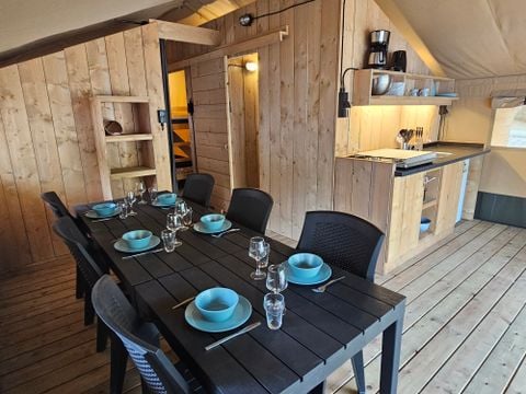 TENTE TOILE ET BOIS 6 personnes - Camping Luna del Monte - Tente safari 6 personnes avec sanitaires