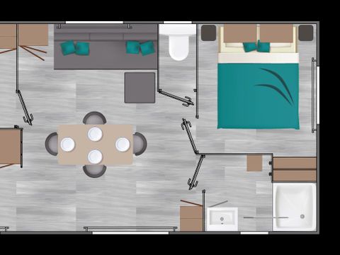 MOBILHOME 4 personnes - Confort 30m² - Pas d'animal