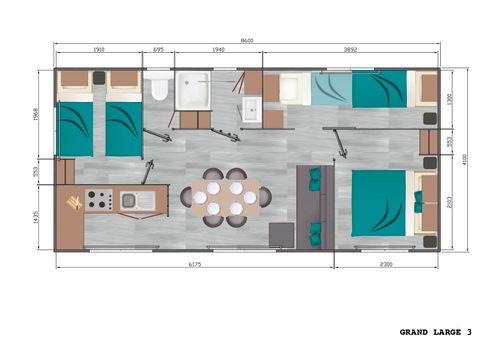 MOBILHOME 6 personnes - Mobil home Confort 34m² - Pas d'animal