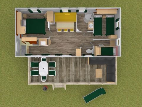 MOBILHOME 7 personnes - Comfort Plus 3 chambres Lounge