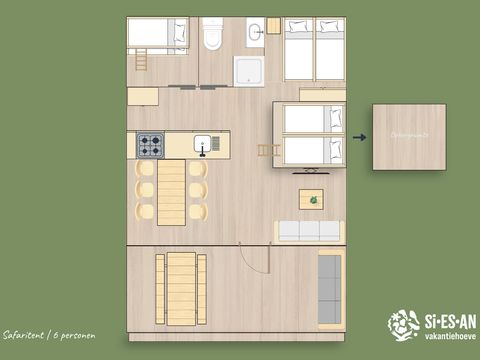 TENTE TOILE ET BOIS 6 personnes - Tente safari | 6 personnes