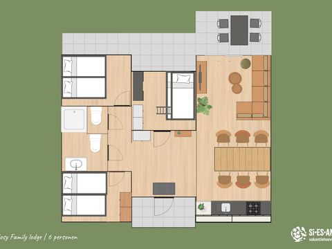 Hébergement 6 personnes - Cosy Family Lodge | 6 personnes