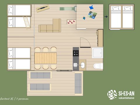 Tente en toile et en bois 7 personnes - Tente safari XL | 7 personnes