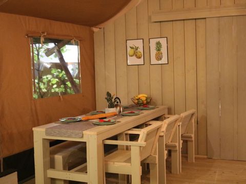 Tente en toile et en bois 7 personnes - Tente safari XL | 7 personnes