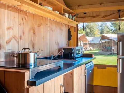 TENTE TOILE ET BOIS 5 personnes - Tente Safari Confort Jacuzzi