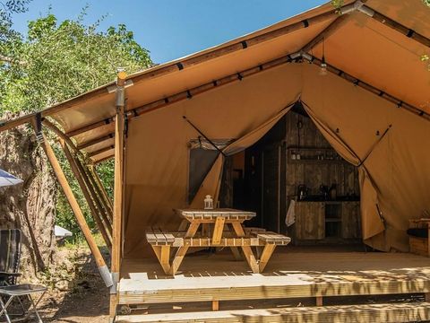 TENTE TOILE ET BOIS 5 personnes - Tente Safari Confort Jacuzzi