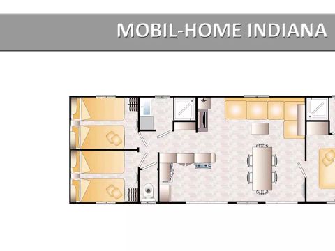 MOBILHOME 8 personnes - Indiana 4 Pièces 6/8 Personnes Climatisé + TV