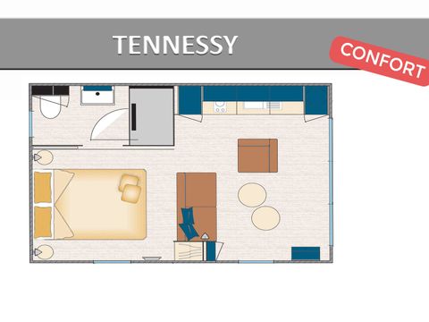 MOBILHOME 2 personnes - TENNESSY CONFORT