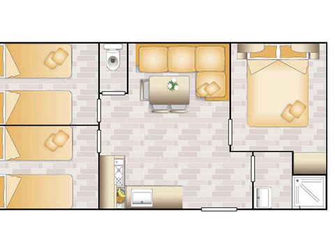 MOBILHOME 6 personnes - COLORADO STANDARD - 3 chambres - TV - CLIM
