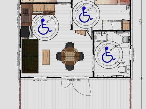 CHALET 4 personnes - Origan PMR - 26.5 m² - 2 chambres