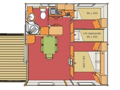 CHALET 5 personnes - Chalet 2 chambres + terrasse couverte