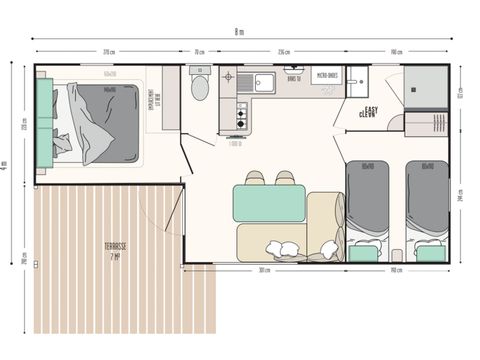 MOBILHOME 4 personnes - CONFORT - Loggia