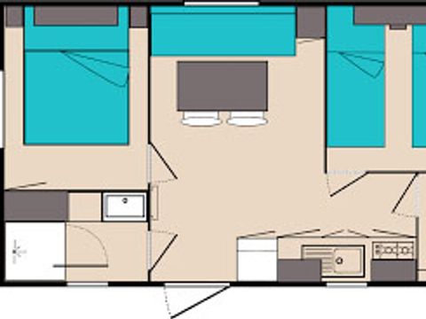 MOBILHOME 4 personnes - CLASSIQUE - O'Hara