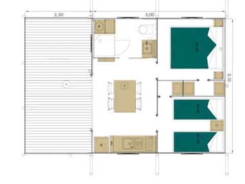 Hébergement 4 personnes - INSOLITE LODGE PRIVILÈGE avec vue - 26 m² - 2 chambres - avec sanitaires