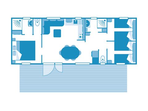 MOBILHOME 6 personnes - Cottage Cocoon 6p 3ch 2SdB PREMIUM