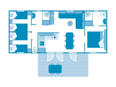 MOBILHOME 6 personnes - COTTAGE 6p 3ch 2SdB ****<br/>