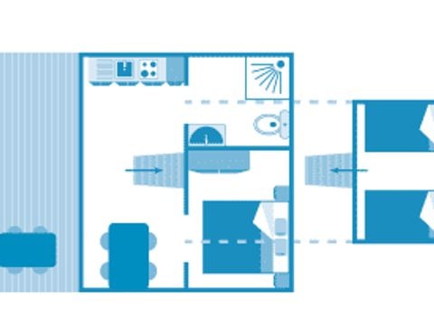 TENTE TOILE ET BOIS 4 personnes - Lodge 4p 2ch ***