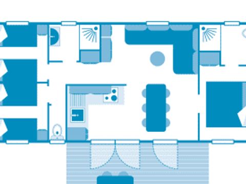 MOBILHOME 6 personnes - Cottage 6p 3ch 2SdB ****