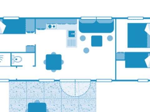 MOBILHOME 6 personnes - Cottage Jardenne 6p 3ch ****