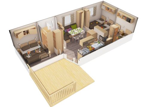 MOBILHOME 8 personnes - CONFORT 33m² -3 chambres avec terrasse couverte