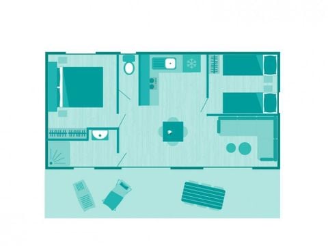 MOBILHOME 4 personnes - Cottage Iris 4 pers 2 Ch 1 Sdb ***