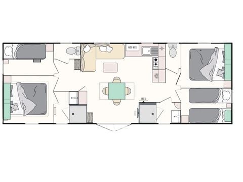 MOBILHOME 8 personnes - Cottage Rosa 8 pers 4 Ch 2 Sdb ****