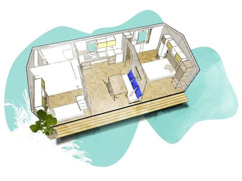 MOBILHOME 4 personnes - Cottage Jonquille 4 pers 2 Ch 1 Sdb **** PMR